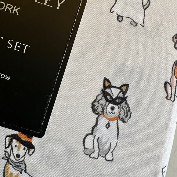 CYNTHIA ROWLEY | Halloween Trick or Treat Dogs 3 Piece NEW Twin Size Sheet Set - Picture 8 of 10